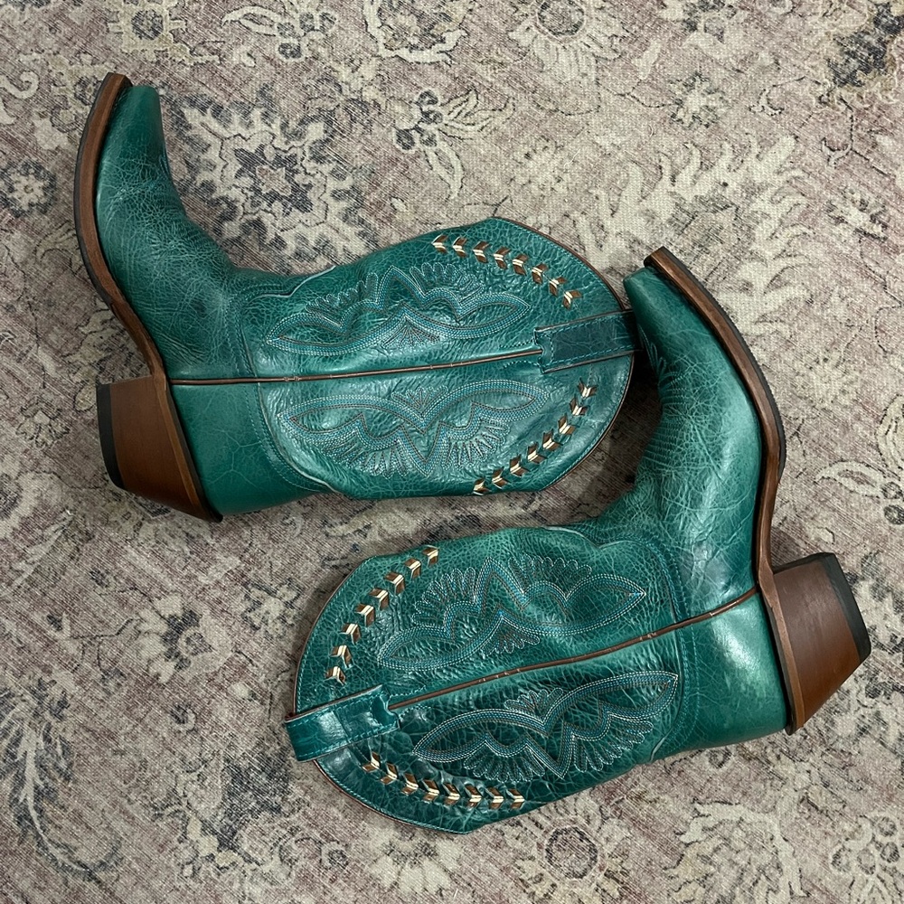 Justin Boots Teal Western Ankle Booties